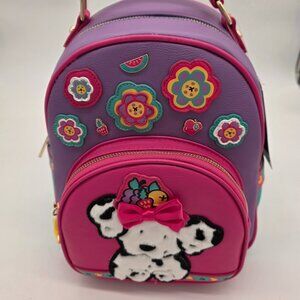 BoxLunch Spottie Dottie Mini Backpack Fruit Flowers Purple Teal NWT